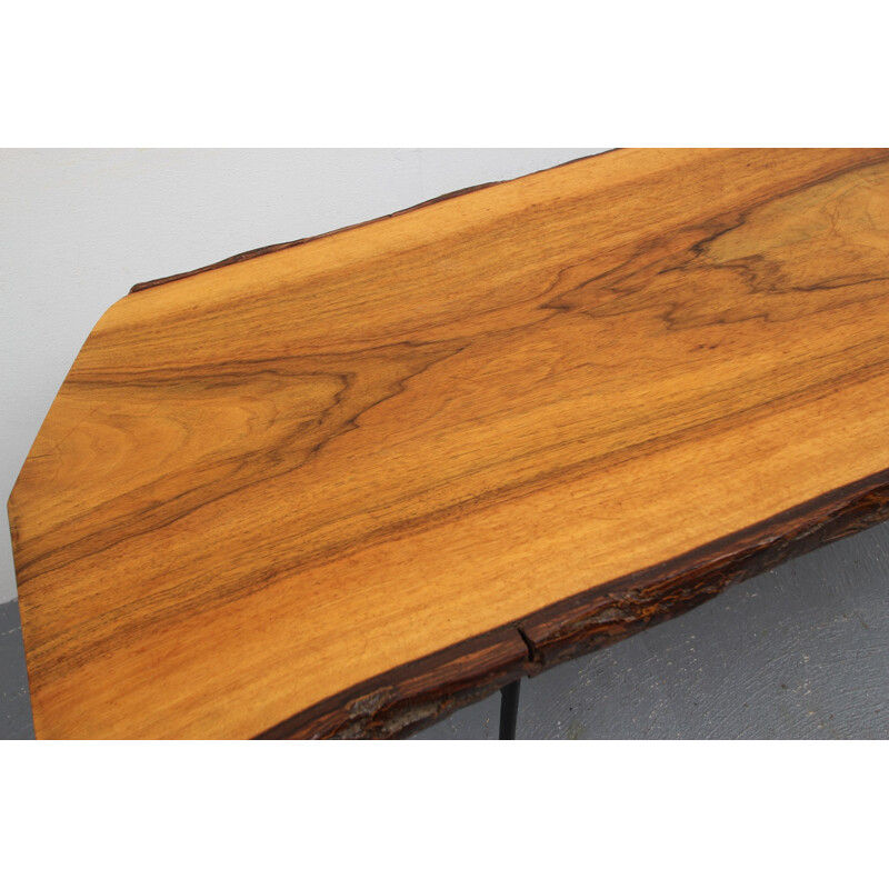 Vintage walnut coffee table, Germany 1950