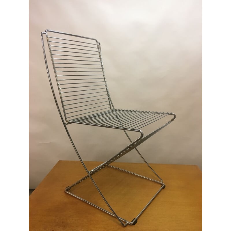 Vintage Wire Chair in Metal & Chrome 
