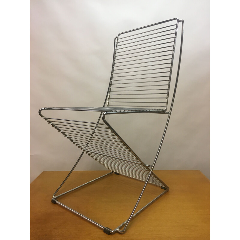 Vintage Wire Chair in Metal & Chrome 
