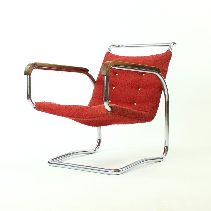 Chaise lounge vintage H-91 par Halabala pour UP Zavody Brno