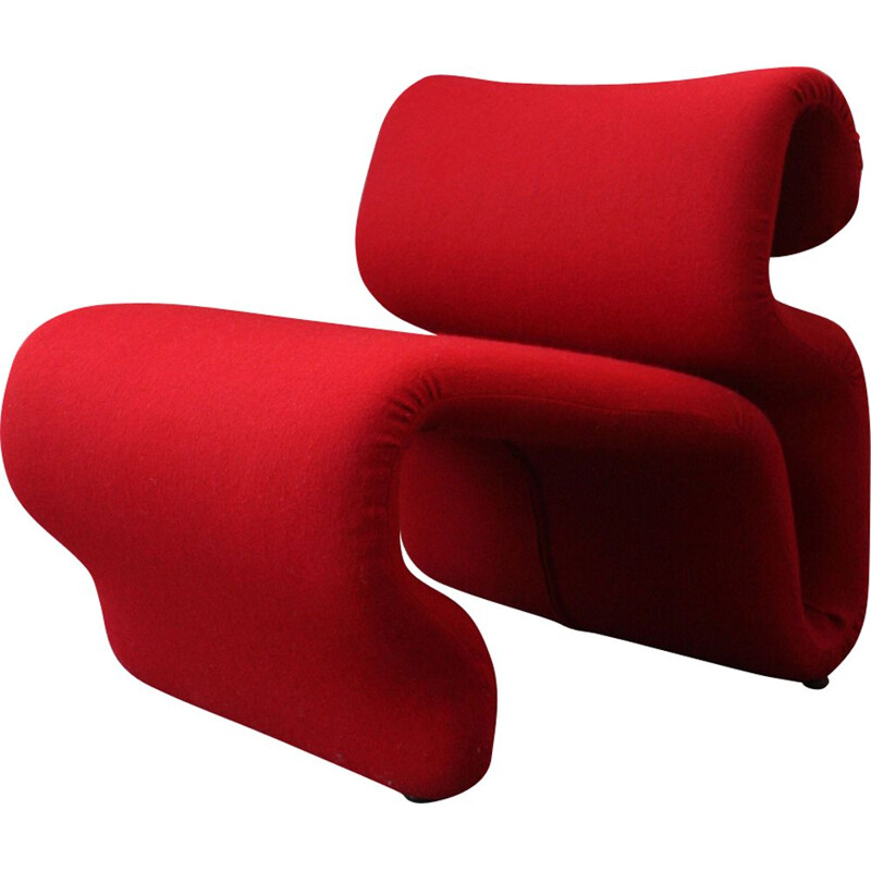 Vintage red armchair "Etcetera" by Jan Ekselius