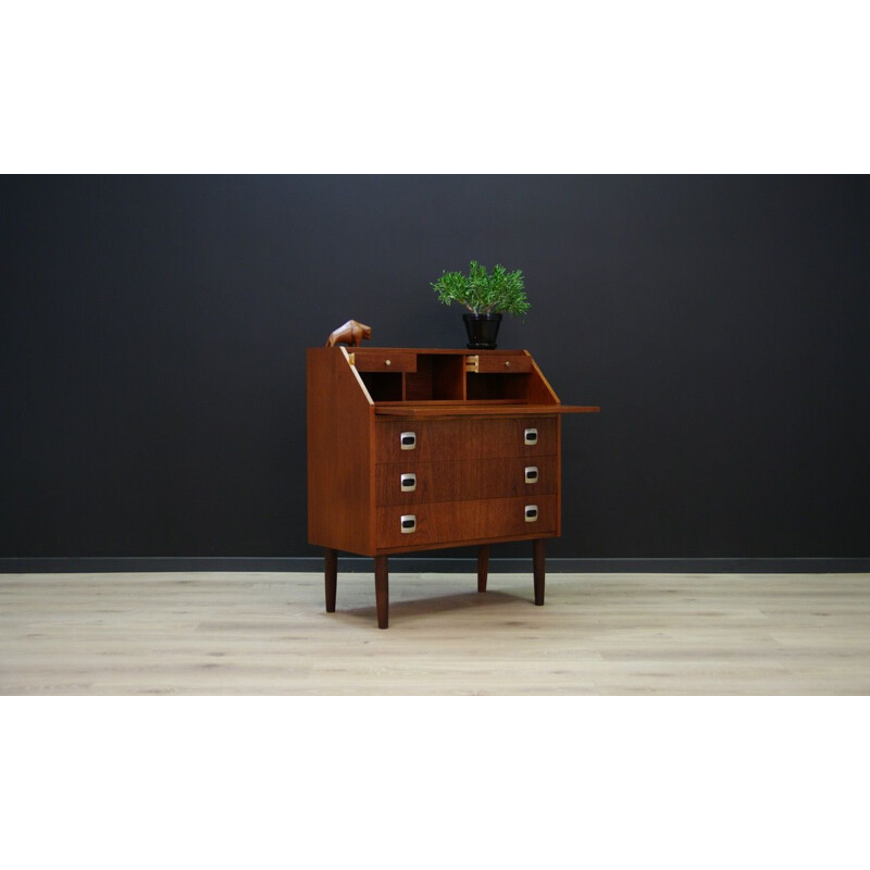 Vintage scandinavian writing desk in teak with mirror 1965