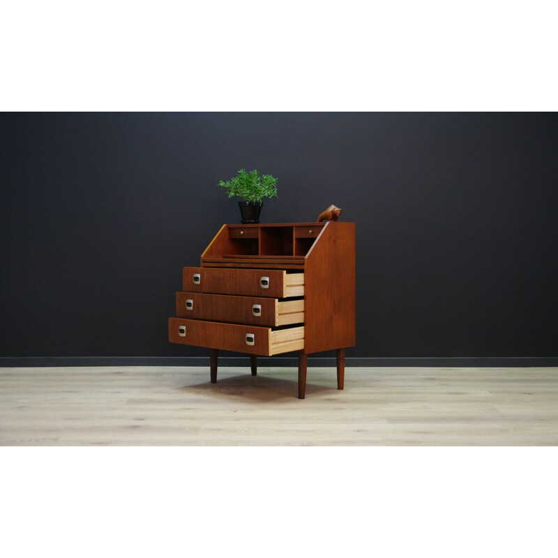 Vintage scandinavian writing desk in teak with mirror 1965