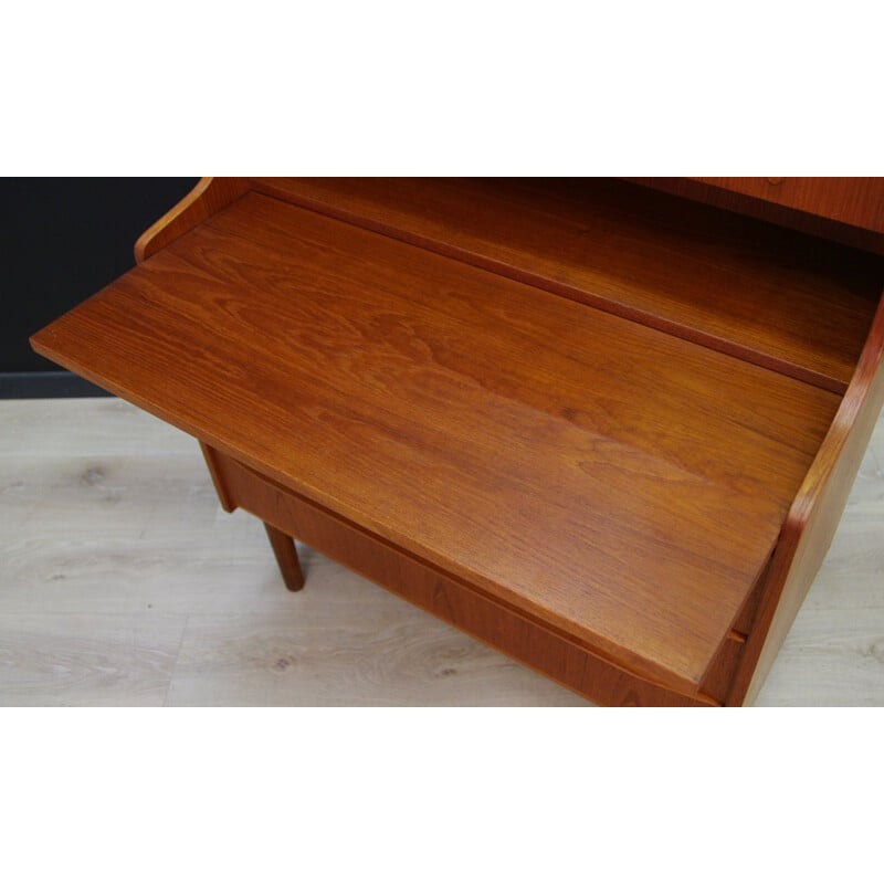 Vintage scandinavian writing desk teak veneered 1970