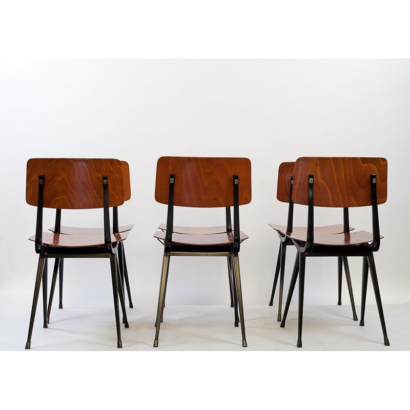 Set of 6 vintage compass chairs by Friso Kramer