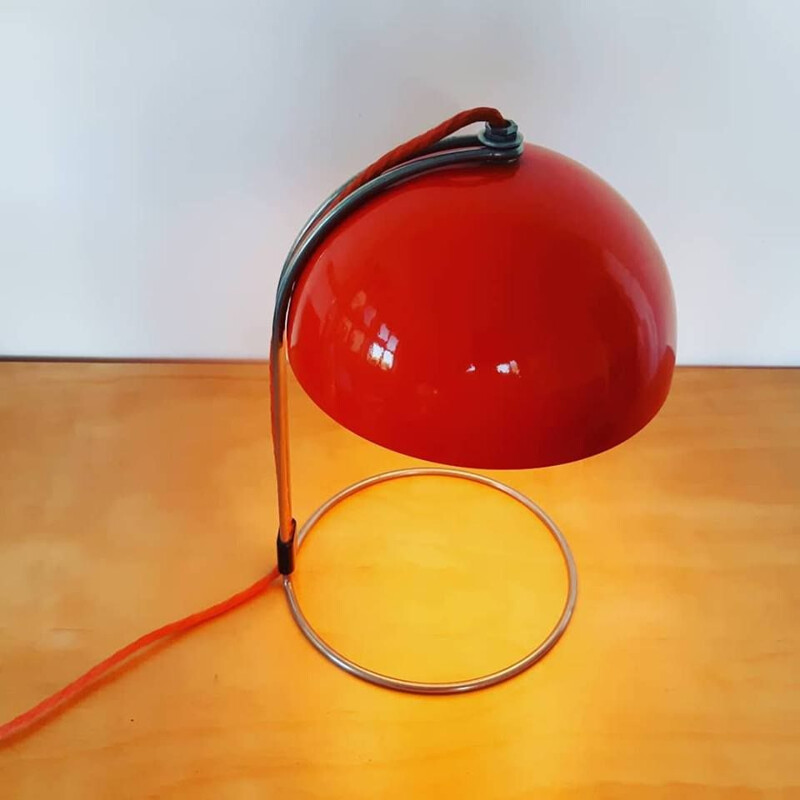 Vintage VP4 red lamp by Verner Panton for Louis Poulsen