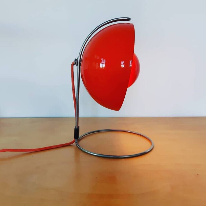 Vintage VP4 red lamp by Verner Panton for Louis Poulsen