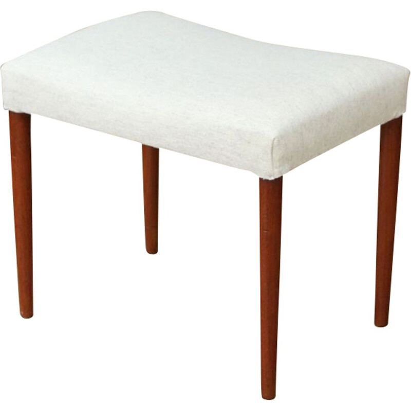 Sweet Grey Wool Footstool