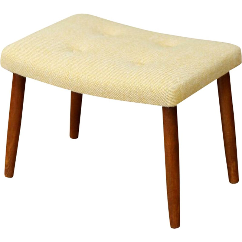 Yellow Curved Footstool
