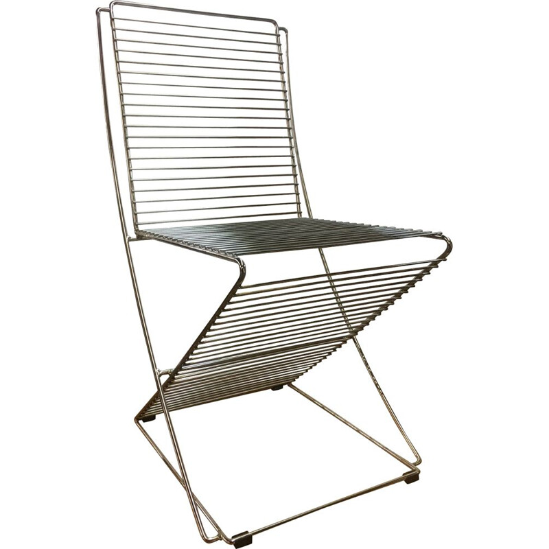 Vintage Wire Chair in Metal & Chrome 