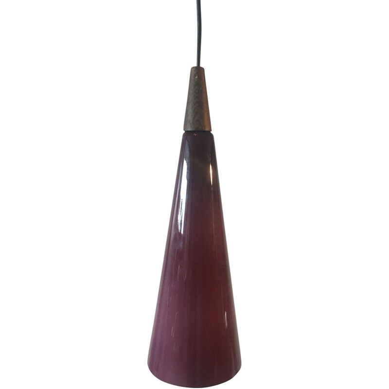 Suspension danoise vintage violette de Holmegaard