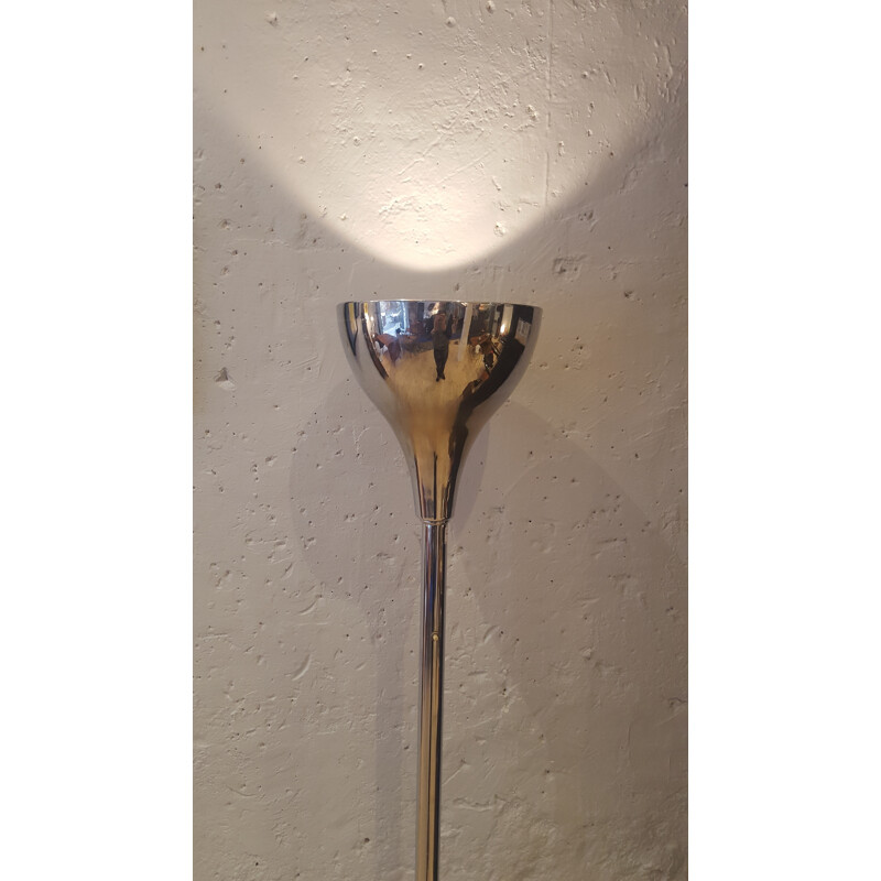 Hanging lamp by Robert Mallet STEVENS, in chromium plated metal - 1930s