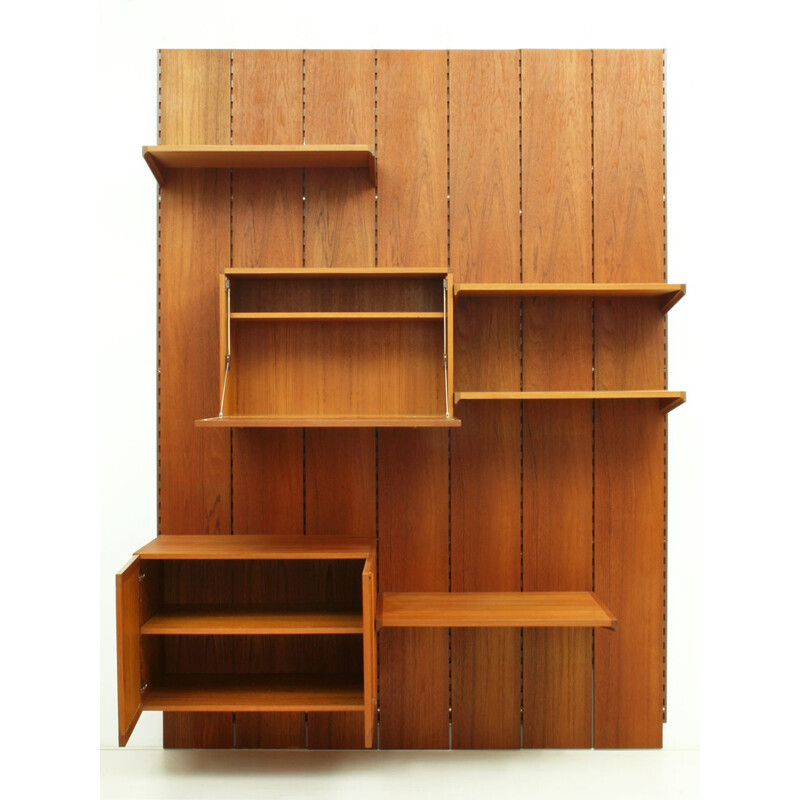 Vintage wall unit model København in teak