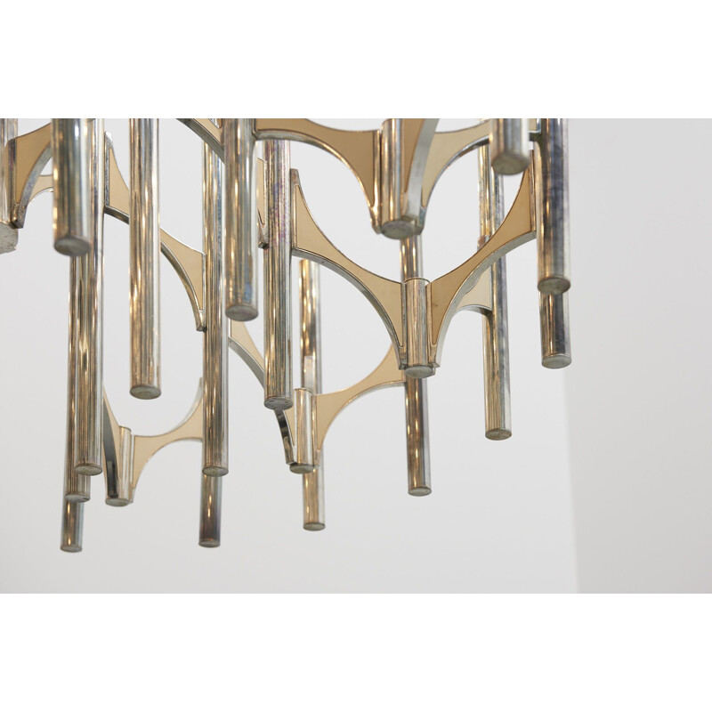 Vintage Italian chandelier in brass by Sciolari