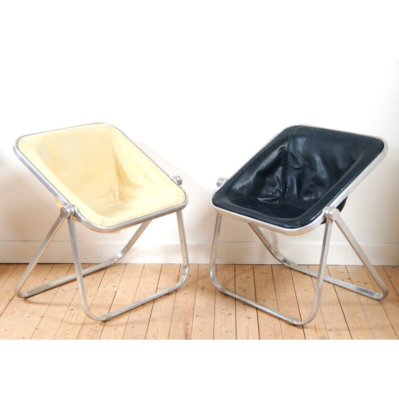 Plona armchair in leather and aluminum, Giancarlo PIRETTI - 1972
