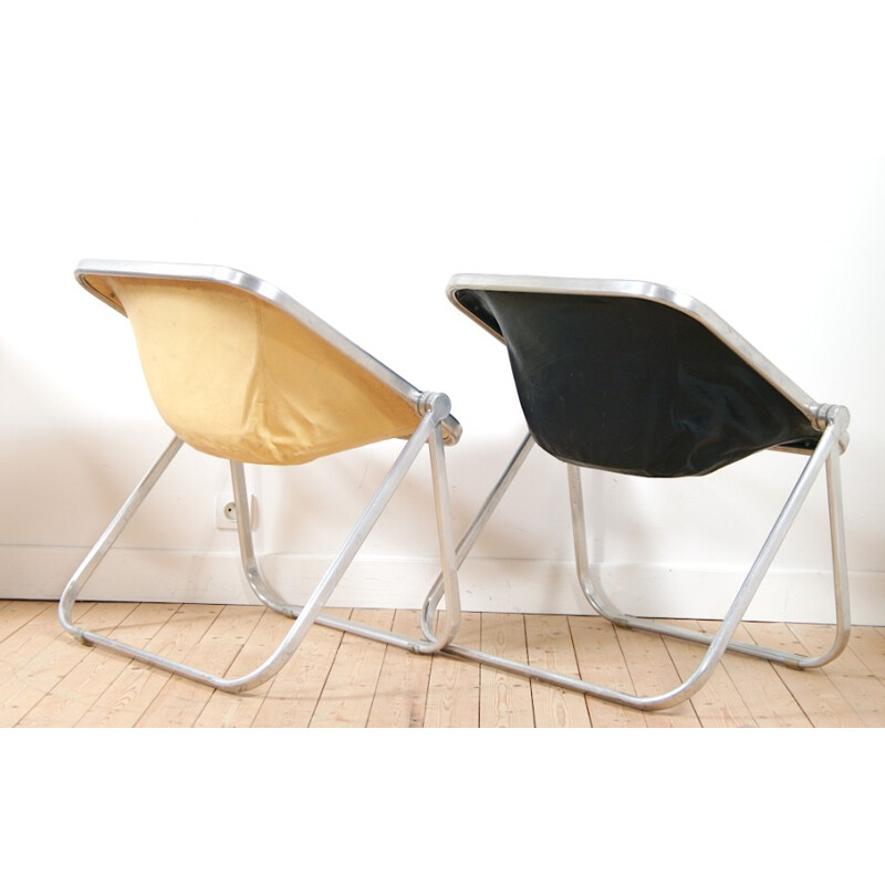 Plona armchair in leather and aluminum, Giancarlo PIRETTI - 1972