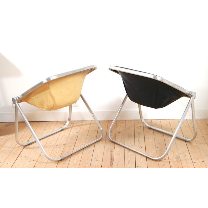 Plona armchair in leather and aluminum, Giancarlo PIRETTI - 1972