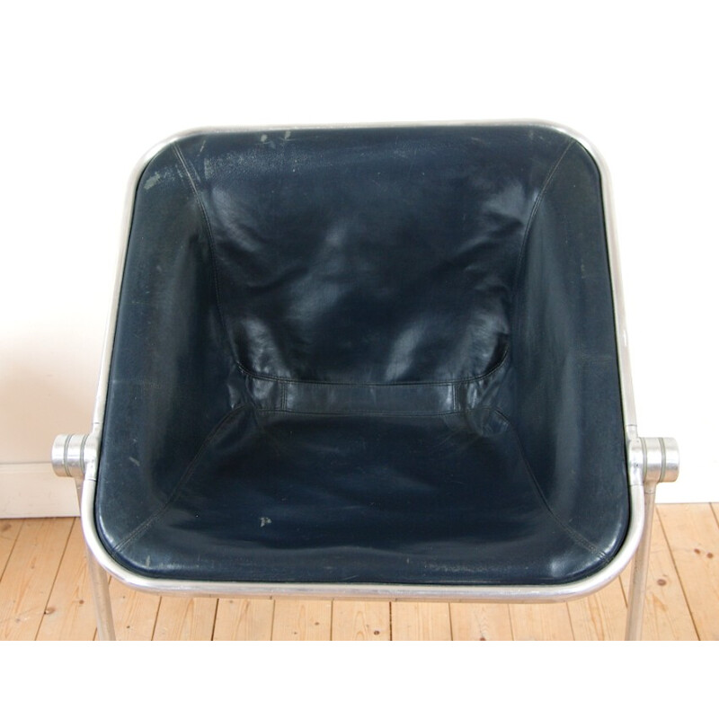 Plona armchair in leather and aluminum, Giancarlo PIRETTI - 1972