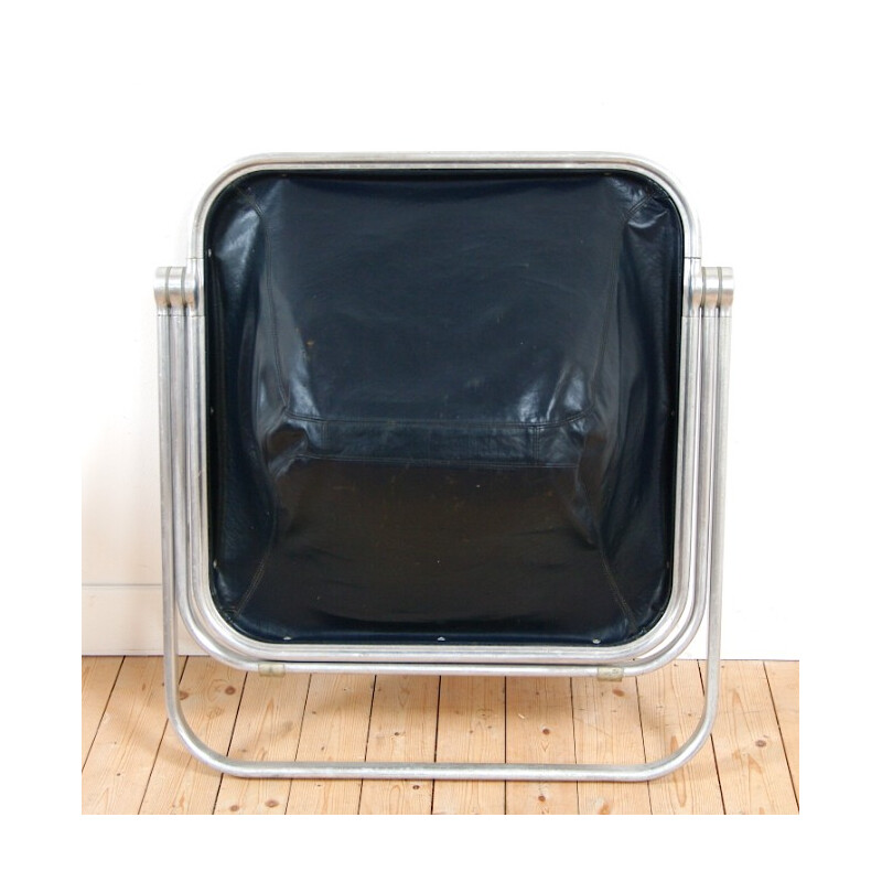 Plona armchair in leather and aluminum, Giancarlo PIRETTI - 1972