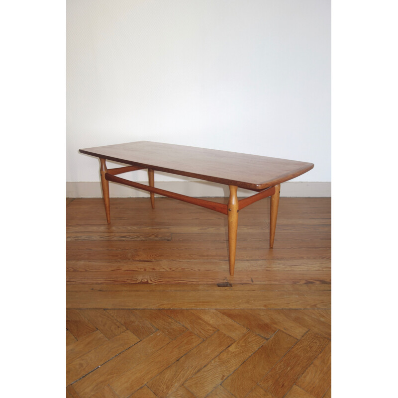 Table basse vintage suédoise en teck par Albert Tibro