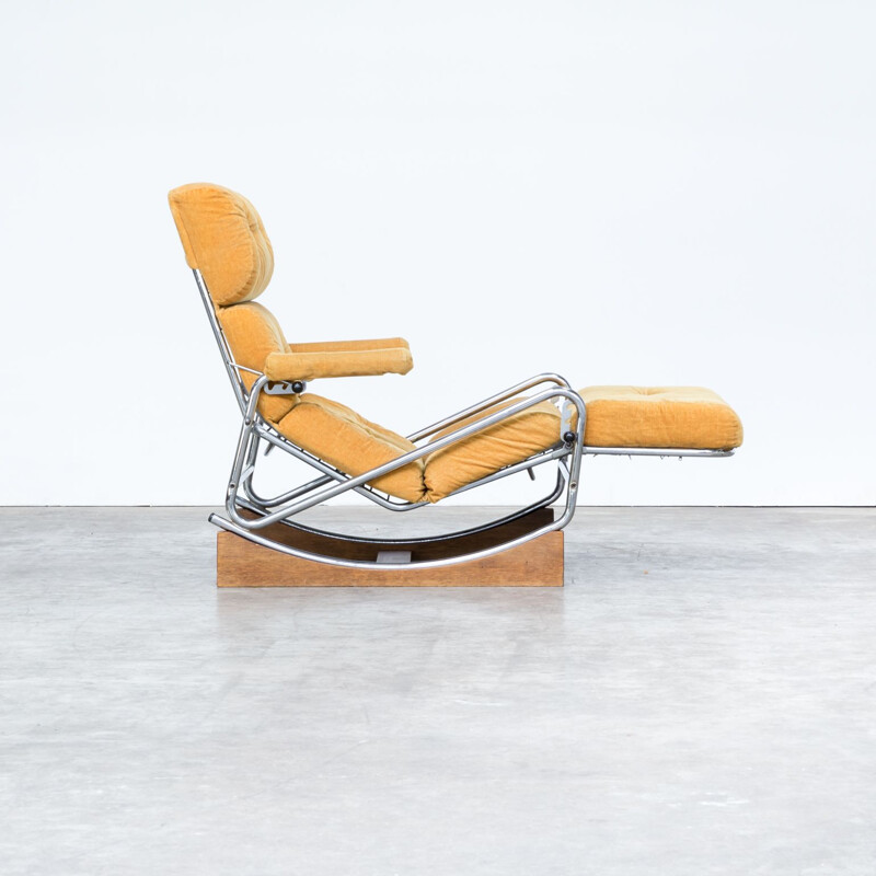 French yellow rocking chair by Lama