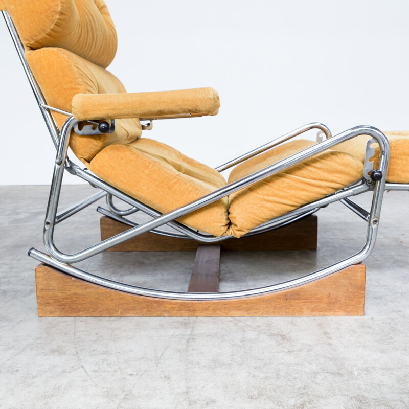 French yellow rocking chair by Lama