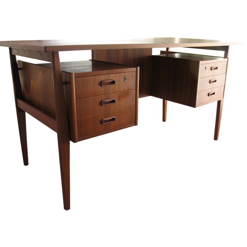 Vintage Scandinavian desk in teak - 1960s