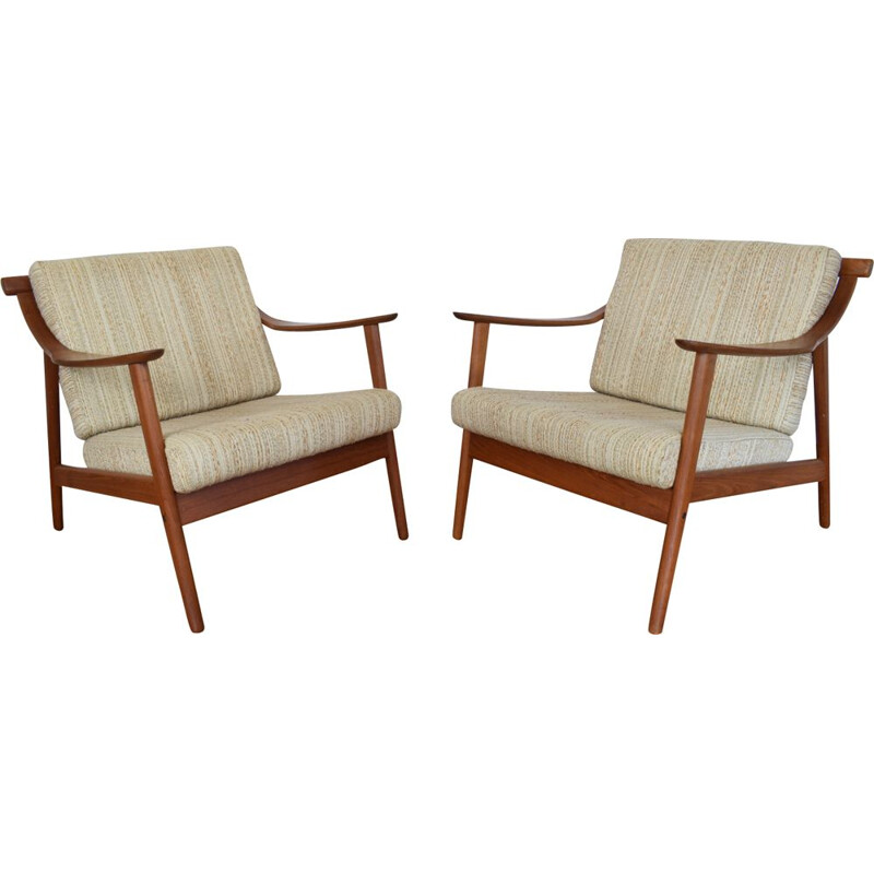 Set of 2 vintage Danish lounge chairs MK-119 by Arne Hovmand-Olsen for Mogens Kold