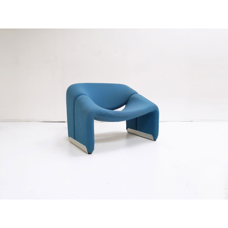 Pair of vintage blue armchairs F598 Groovy Pierre Paulin for Artifort