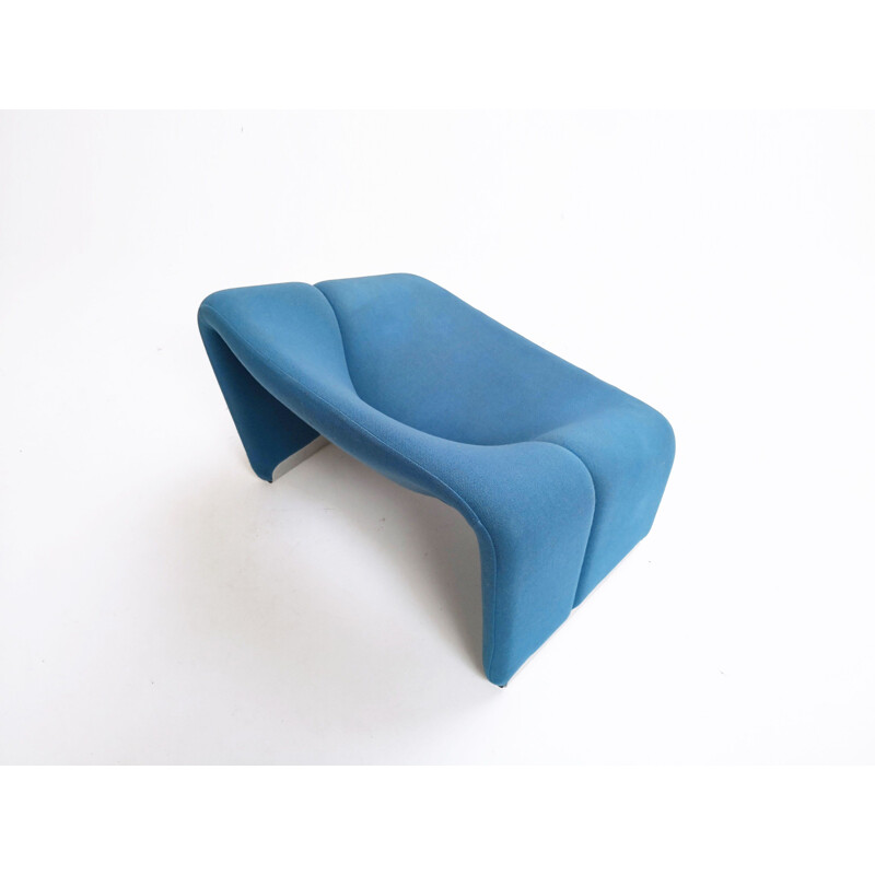 Pair of vintage blue armchairs F598 Groovy Pierre Paulin for Artifort