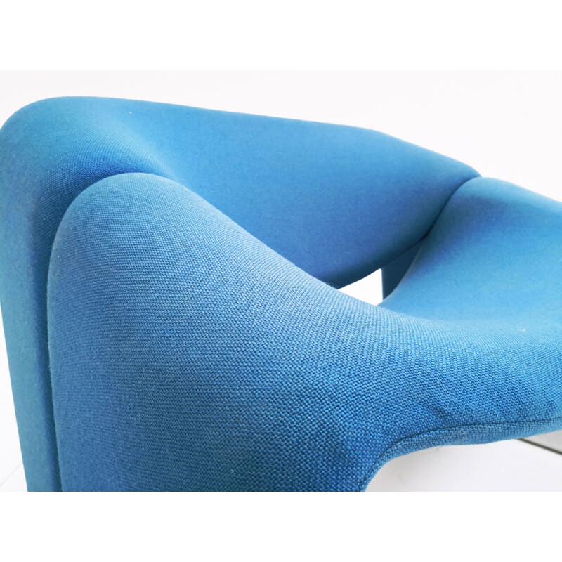 Pair of vintage blue armchairs F598 Groovy Pierre Paulin for Artifort