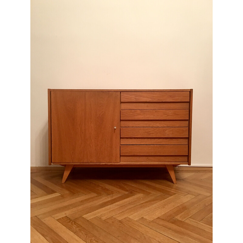 Small vintage sideboard  by Jiří Jiroutek with 4 drawers 1960