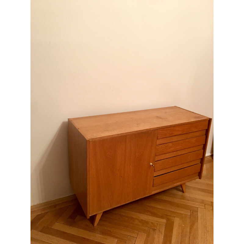 Small vintage sideboard  by Jiří Jiroutek with 4 drawers 1960