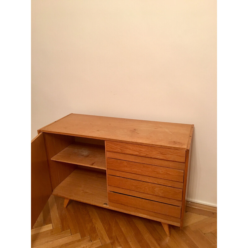 Small vintage sideboard  by Jiří Jiroutek with 4 drawers 1960