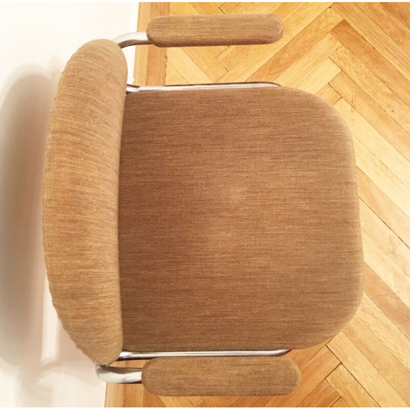 Chaise de bureau tchèque pivotante en bois