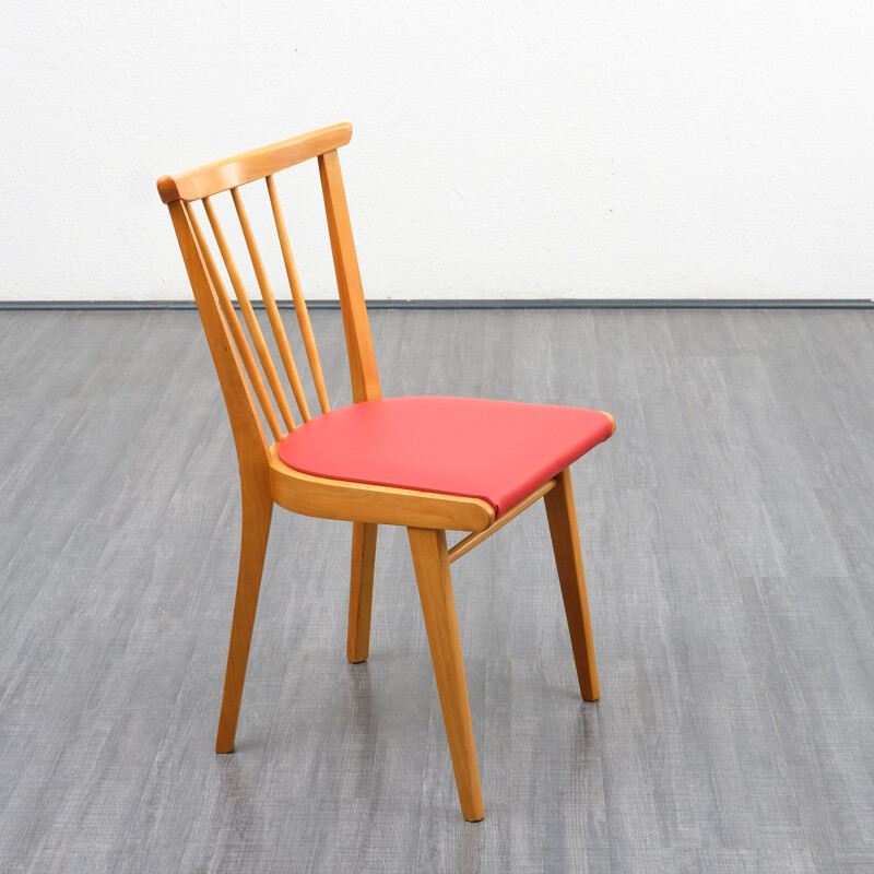 Set of 2 vintage kitchen chairs in solid beech