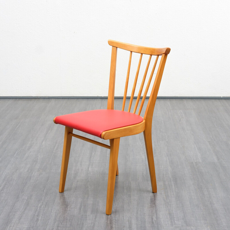 Set of 2 vintage kitchen chairs in solid beech