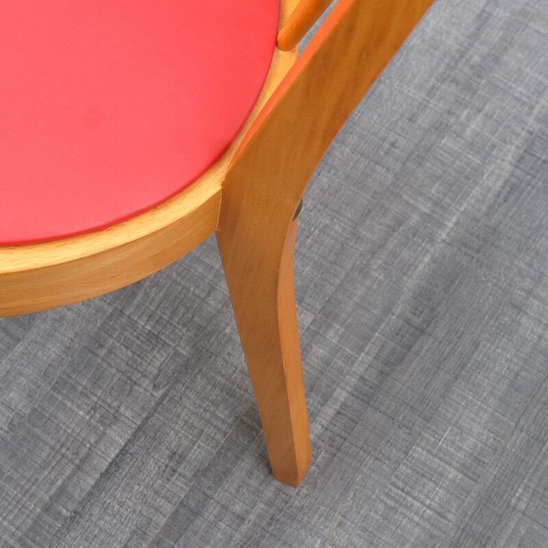 Set of 2 vintage kitchen chairs in solid beech