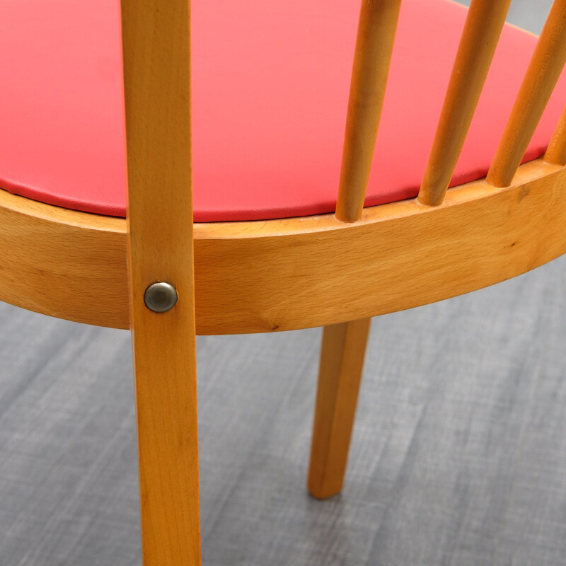 Set of 2 vintage kitchen chairs in solid beech