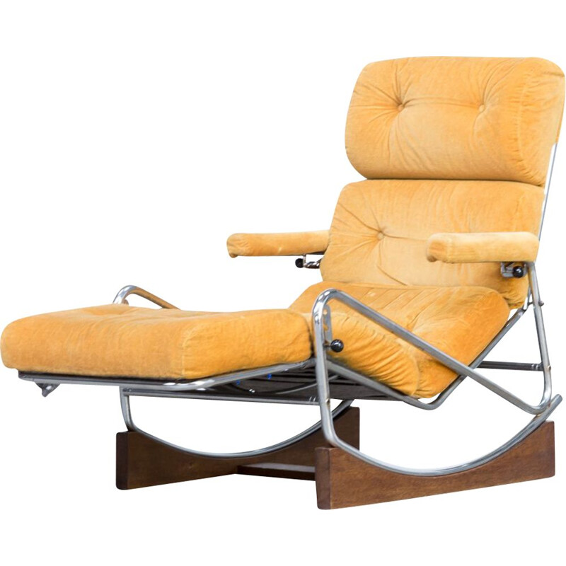 French yellow rocking chair by Lama