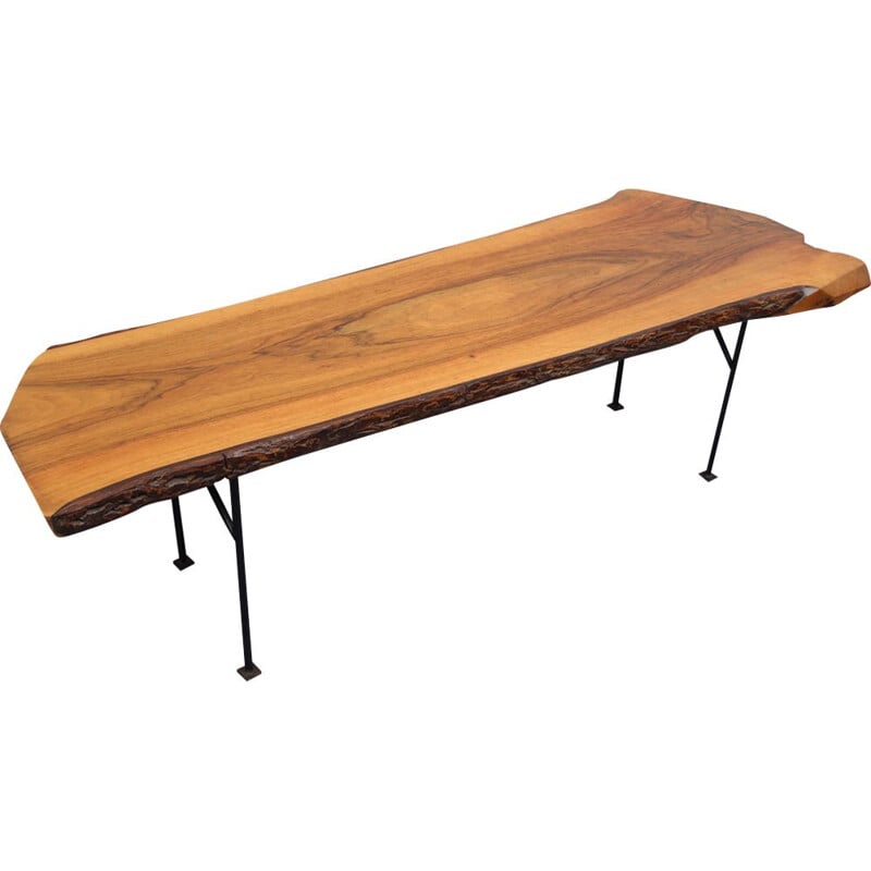 Vintage walnut coffee table, Germany 1950