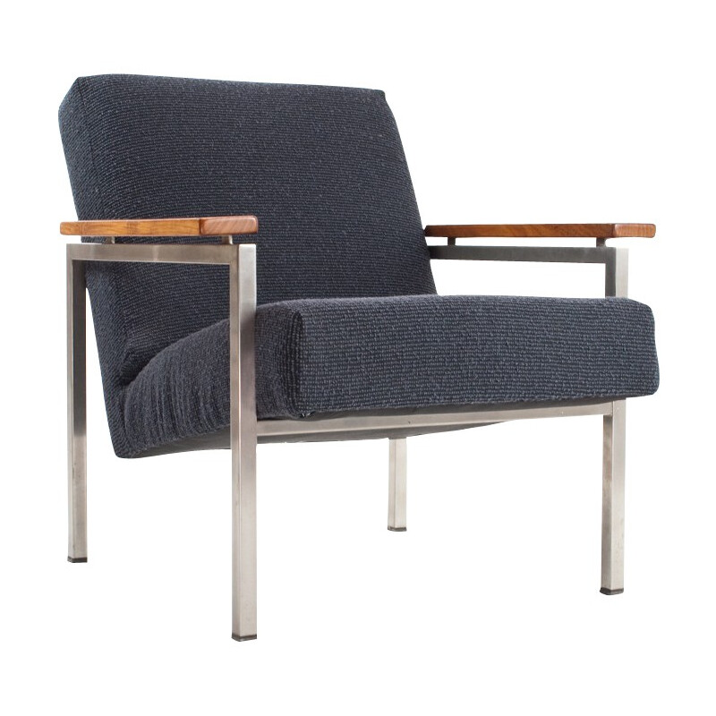 Easy chair model 30 in fabric, metal and beechwood, Gijs VAN DER SLUIS - 1960s