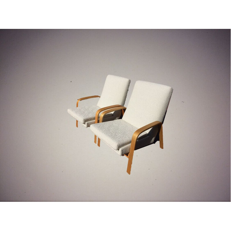 Vintage beige armchairs by ARP for Steiner