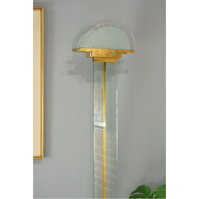 Italian floor lamp in brass and glass by Fratelli Martini