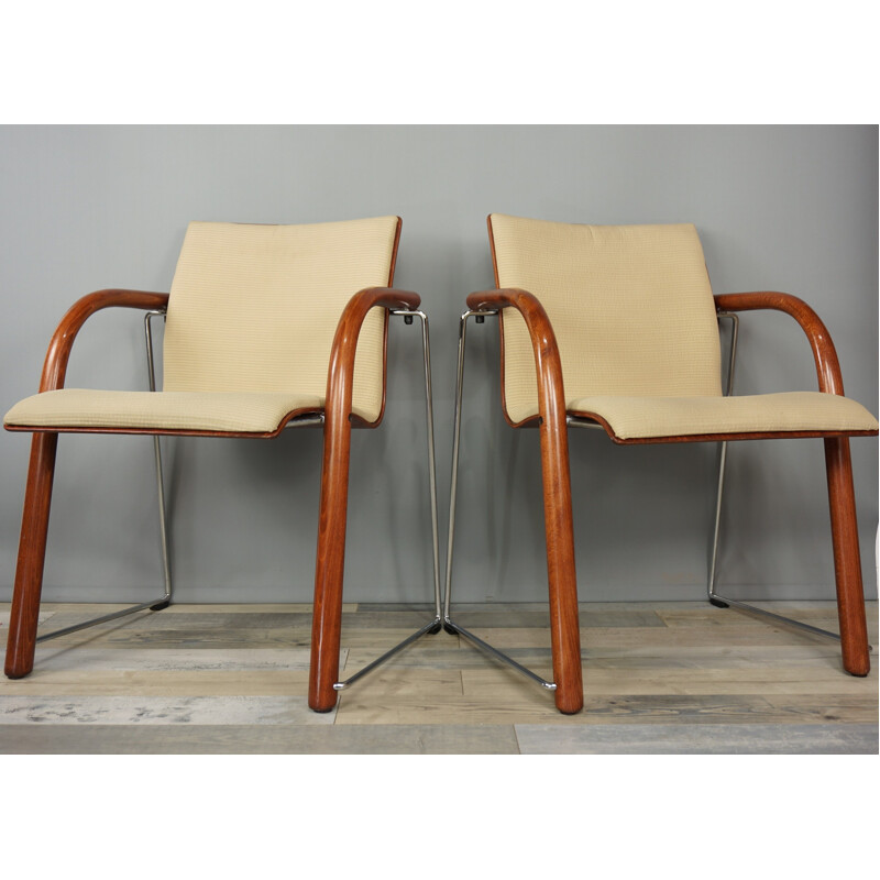 Pair of vintage S320 armchairs by Thonet