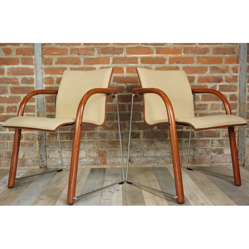 Pair of vintage S320 armchairs by Thonet