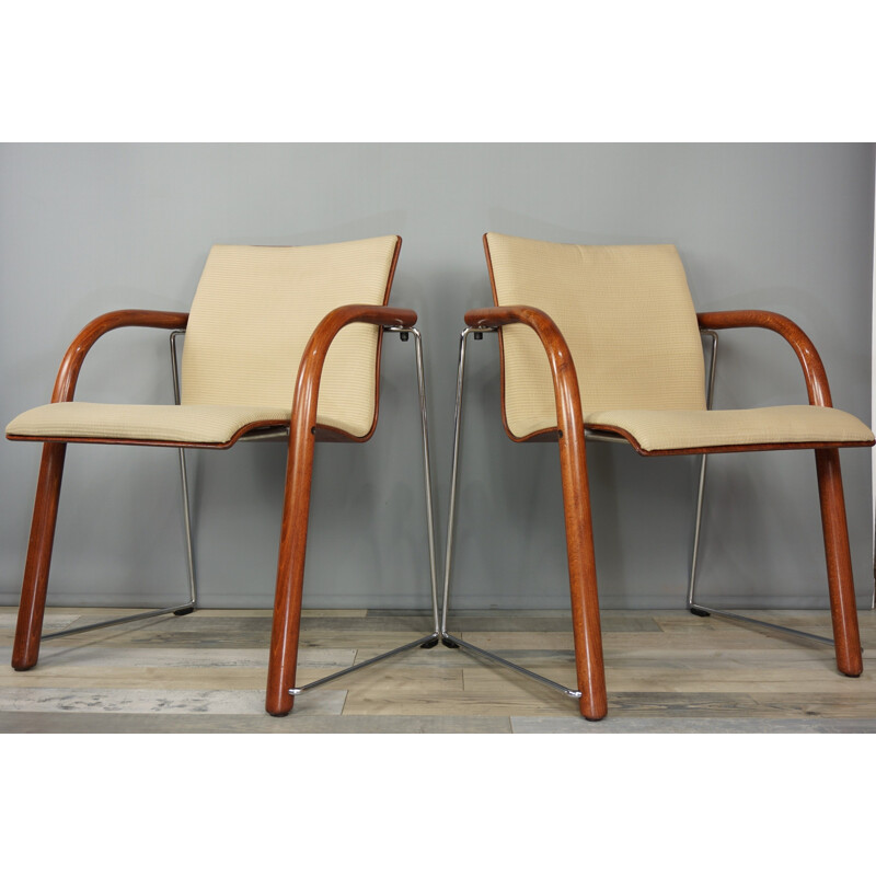 Pair of vintage S320 armchairs by Thonet