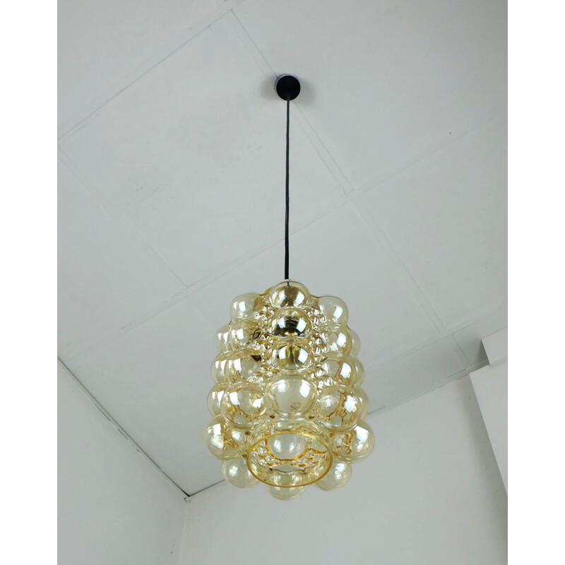 Vintage pendant light in glass by Helena Tynell