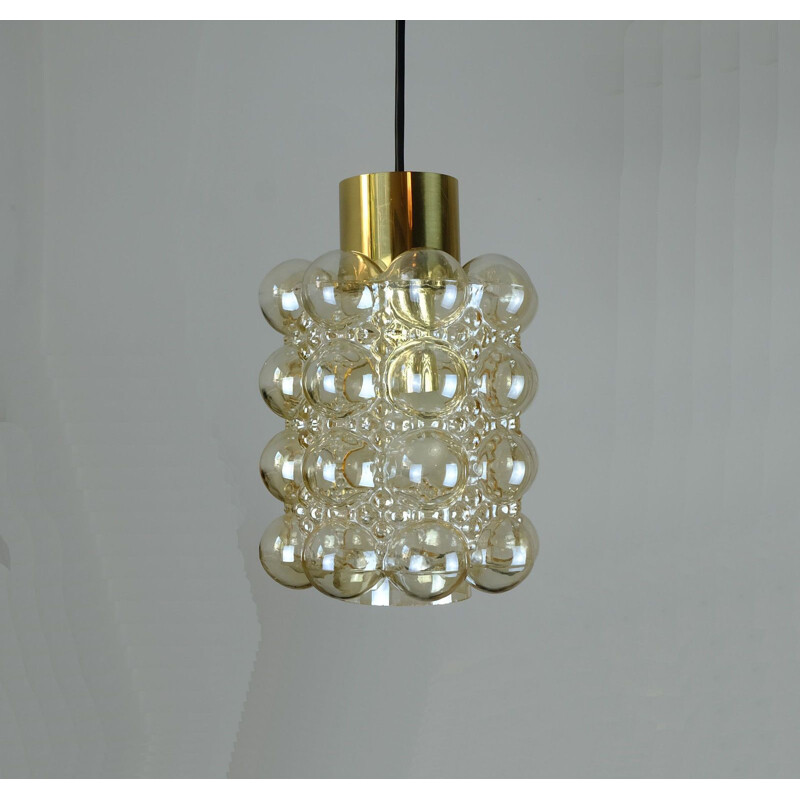 Vintage pendant light in glass by Helena Tynell