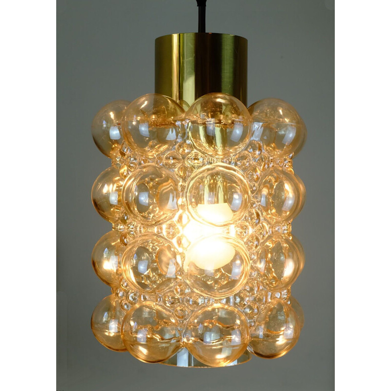 Vintage pendant light in glass by Helena Tynell